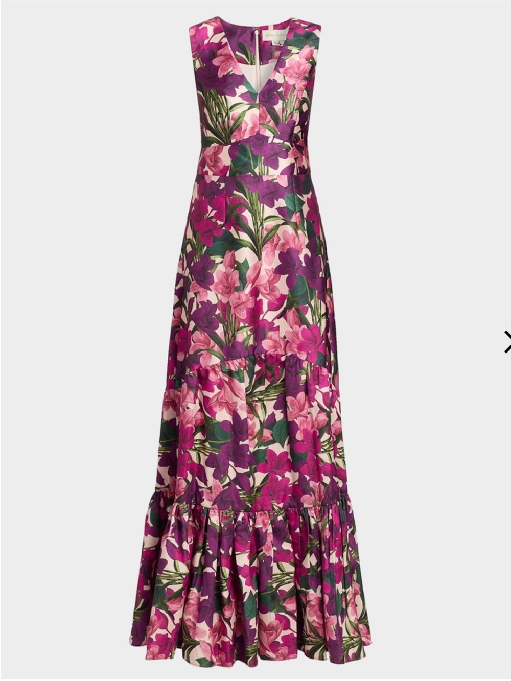 ✨NEW✨SACHIN BABI Rori Floral Tiered Gown in CASA BLANC Mikado Maxi Dress - Picture 4 of 11